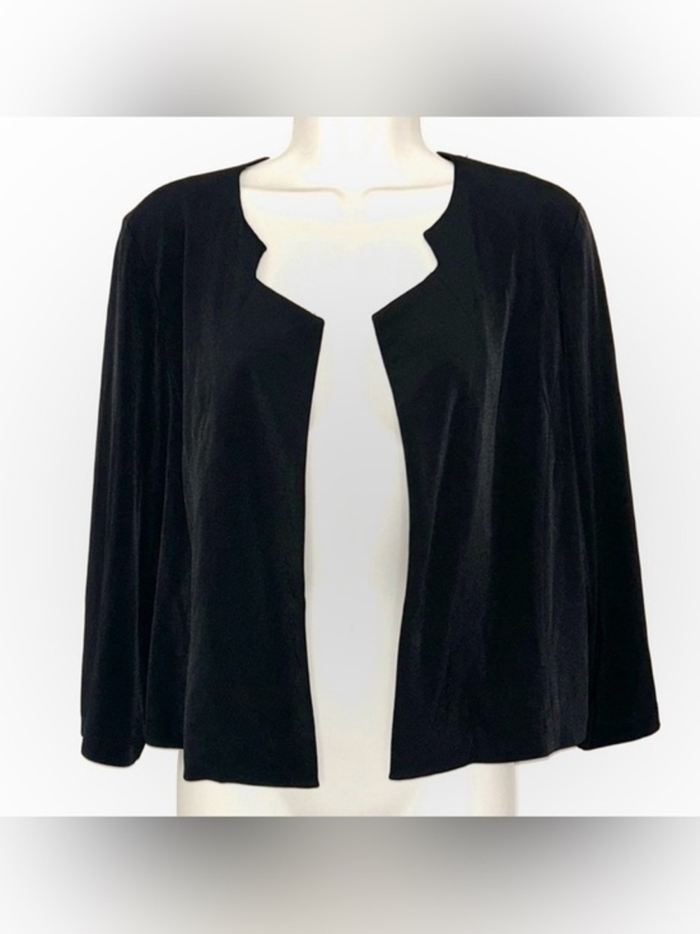 Jessica Howard Black Open-Front Cardigan Jacket